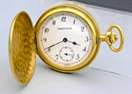Tiffany 18K Gold Pocket Watch Full Hunter 17 Jewels Wind Up W/ Box & Pouch I21. Fixed Price $5500.00.