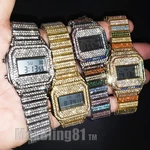 Digital Iced Stainless Steel Bling Simulated Diamond Metal Band Date Alarm Watch. Fixed Price $24.99.