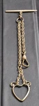 Antique Gold Filled Bar & Open Heart Photo Locket Pocket Watch Chain Fob. Fixed Price $48.03.
