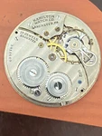 Vintage Size Hamilton Pocket Watch Movement, Gr. 912, Not Running, Bad Staff. Fixed Price $65.00.