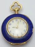 Vintage Antique 18K Yellow Gold & Enamel Crest With Raw Diamonds Pocket Watch. Fixed Price $2039.99.