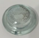 Rare 1898 Columbia Aqua Glass Bottle Lid Near Mint Condition - 2 1/8" X 3/4". Fixed Price $7.00.