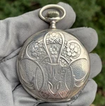 1924 Longines Cal. 19.74N .900 Silver Art Nouveau Hunting Case Pocket Watch. Fixed Price $699.00.
