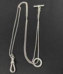 Silver Tone Pocket Watch Chain Bar Toggle Necklace Double Wrap. Fixed Price $25.95.
