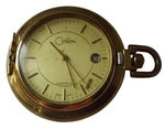 Vintage Calibri Gold-tone Pin Stripe Pocket Watch Quartz Movement As Is. Fixed Price $9.71.
