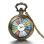 Retro Bronze Tone Wheel Rome Steampunk Quartz Pocket Watch Pendant Necklace. Fixed Price $11.99.