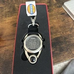 Fossil Digital Pocket Watch Men Silver Red Alarm Chrono Snap-on Very Rare. Fixed Price $50.00.