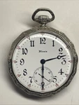 Illinois Paramount Pocket Watch Us 14K Wht Gf 17J Pendant Set & Wind S/N:3062032. Fixed Price $249.00.