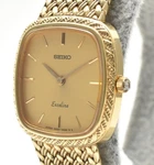 EXC+5 Vintage Seiko Exceline 4N20-5160 Gold Dial Quartz Ladies Watch From Japan. Fixed Price $204.99.