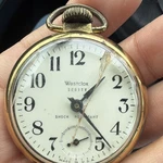 Westclox 58017Y Brass Gold Polished Open Face Pocket Watch Arabic White Manual. Fixed Price $25.00.
