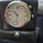 Montblanc Travel Alarm,office Clock 7056 Black Leather Case/box Original Swiss. Fixed Price $385.00.