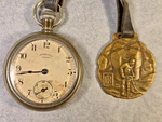 1910'S - Ingersoll Yankee "dollar" Pocket Watch Runs Plus Matching Fob. Fixed Price $74.88.