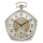 Vintage 10S 1927 Gruen Verithin Precision Pentagon Mechanical Pocket Watch 14KGF. Fixed Price $1017.00.