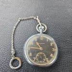Leonidas Military WW2 Pocket Watch, With Large Arow Back Cover 1940S. Fixed Price $155.00.