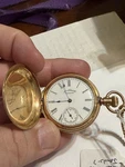 American Waltham 1873 Pocket Watch Seaside C.w.c. Co Gold Filled 6S W/ Chain. Fixed Price $499.99.