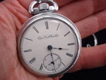 Antique 1893 Elgin Pocket Watch 11 J Runs Well 1/20 12K Gf Chain - Very Nice. Fixed Price $149.00.