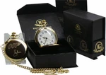 Roger Moore Signed Gold James Bond 007 Luxury Pocket Watch And Chain Set Case. Fixed Price $44.30.