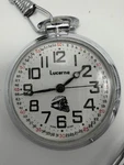 Lucerne Train Railroad Pocket Watch Manual Wind 40MM Works Silver Tone. Fixed Price $99.99.