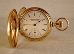 138 Years Elgin 14K Gold Filled Hunter Case Great Looking Pocket Watch. Fixed Price $345.00.