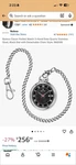 Bulova 96B308 Quartz Pocket Watch Stainless Steel Black Dial Chain. Fixed Price $210.00.