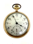 Running Zenith Gold Filled 18S Pocket Watch C.1915 Porcelain 24-HR Dial. Fixed Price $499.95.