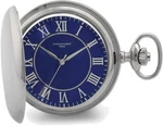 Charles Hubert Chrome Finish Blue Dial Quartz Pocket Watch. Fixed Price $184.95.
