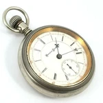 Antique Railroad Pocket Watch 1890 Hampden 15/JEWEL MODEL/1 Size 18S Open Face. Fixed Price $375.00.