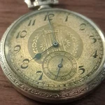 Elgin Vintage Pocket Watch Nickel Case Gold Dial Arabic Numerals Mechanical. Fixed Price $150.00.