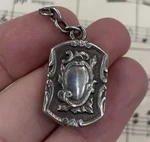 Antique French Sterling Silver Art Nouveau Pocket Watch Fob Charm Pendant C1900. Fixed Price $110.00.