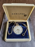 Vintage 1958 Hamilton Award Pocket Watch Gold Filled 25 Years Service Drexel Box. Fixed Price $999.00.