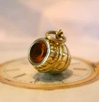 Pocket Watch Chain Fob Victorian 9CT Rolled Gold 1890S Beer Keg Citrine Glass. Fixed Price $91.83.