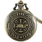 Fire Fighter Vintage Quartz Pocket Watch With Chain Pendent Badge Axes. Fixed Price $18.00.