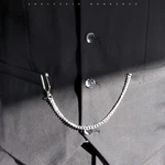 Men's Double Curb Serpentine Silver Plated Pocket Watch Chain Swivel Fob New. Fixed Price $30.00.