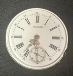 Double Sided Pocket Watch Movement - Time One And Calendar Other. Fixed Price $495.00.