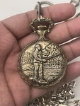 Vintage Geneva Golden Quartz Fisherman Design Scene Pocket Watch. Fixed Price $29.50.