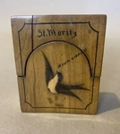 Primitive Antique Victorian Folk Art Inlay Pocket Watch Holder With Bird. Fixed Price $129.00.