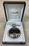 Colibri Pocket Watch Quartz Blue Face Date Dial Striped Silver Tone New In Box. Fixed Price $24.00.