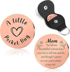 Loving Memory Of Mom Pocket Hug Keepsake Rose Gold With Leather Keyring Pouch. Fixed Price $15.99.