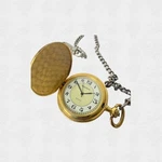 Vintage Majestron Gold Tone Full Hunter Quartz Pocket Watch American Flag Eagle. Fixed Price $25.00.