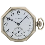 Antique 12 Size Illinois Octagon 17J Mechanical Pocket Watch 404 Silveroid. Fixed Price $146.90.