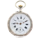 Antique Tissot Geneve 15 Jewel Mechanical Pocket Watch Sterling Silver. Fixed Price $124.30.