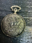 Remington Quartzarama Gold Colored Pocket Watch With Elk. Fixed Price $14.99.