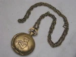 Vintage Chateau Swiss Made Ornate Woman Flower Detail Pocket Watch W/ Chain. Fixed Price $52.80.