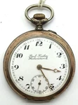 Hera Cylinder 16 Size Silver Gold Trim Jewel Pocket Watch Runs - LW103. Fixed Price $175.00.