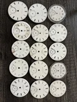 Lot Of 16 American Pocket Watch Dials Waltham Elgin Hampden And More. Fixed Price $40.00.