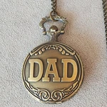Dad Pocket Watch Men's Quartz Bronze Color Chain Father Gift Memorial Retro. Fixed Price $19.50.