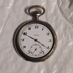 Vintage S.u.f. Silver Metal Open Face Pocket Watch Running No Front Crystal. Fixed Price $47.75.