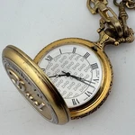 Vtg Majesti No. 1 Dad Pocket Swiss Parts Watch Gold Tone Half Hunter New Battery. Fixed Price $40.79.