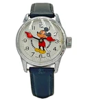 Vntg Mickey Mouse Wrist Watch Medium 28MM 1970S Bradley Elgin Unisex Pink Face. Fixed Price $99.99.