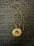 Seiko Quartz Pocket Watch Full Hunter Gold Tone Moon Phase Roman Numerals Chain. Fixed Price $150.00.
